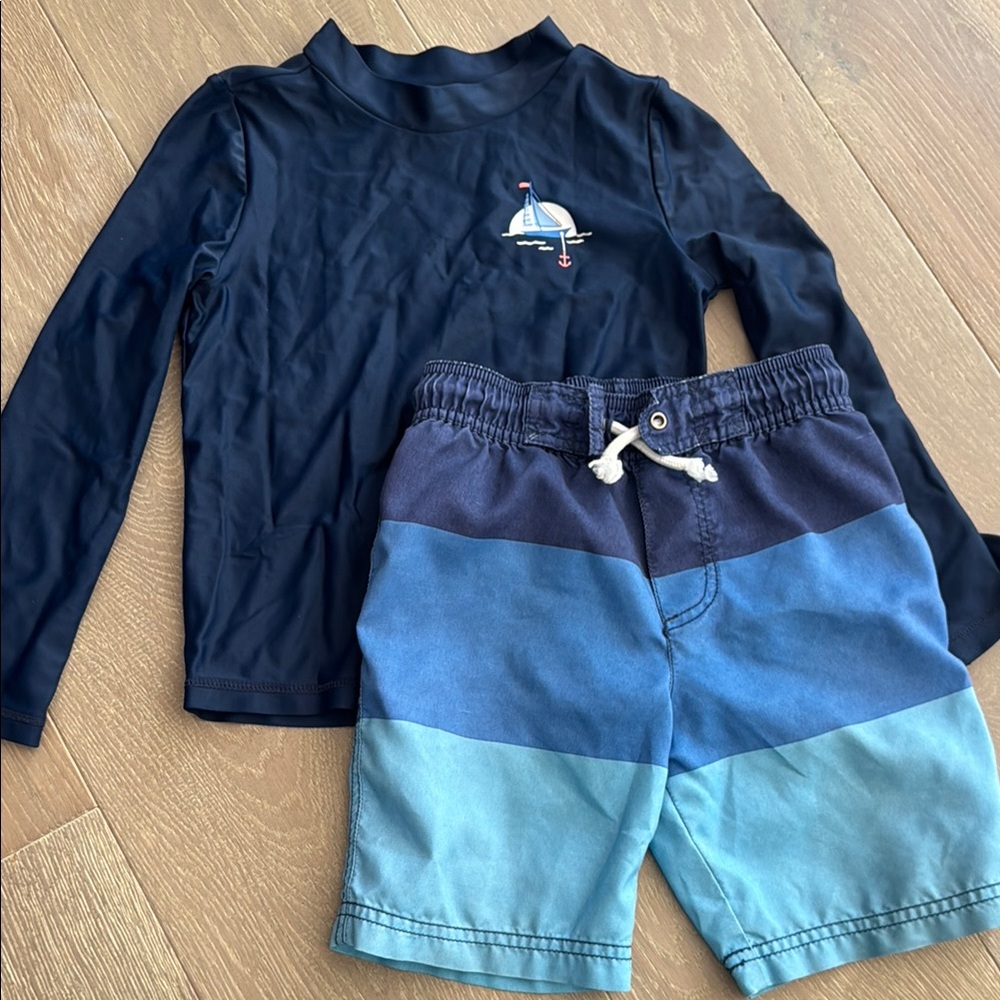 Carter's Navy and Blue Kids Swim Set